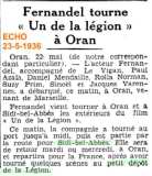 Fernandel vient tourner à Oran et à Sidi-bel-Abbès les extérieurs du film « Un de la Légion ».