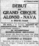 Le cirque ALONSO-NAVA - 1930 