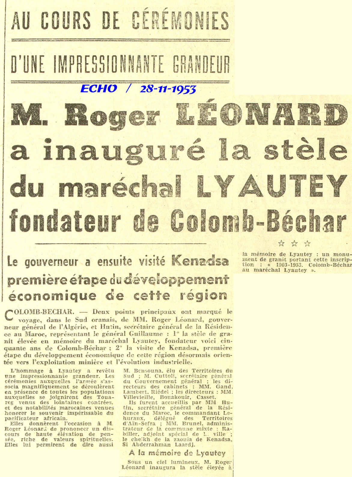 COLOMB-BECHAR, à 22 km de Kenadsa