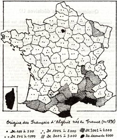 Origine des Français d'Algérie nés en France (en 1896)