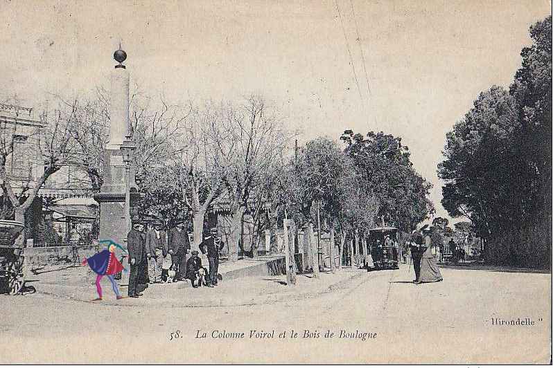 colonne Voirol,la place et le bois de boulogne