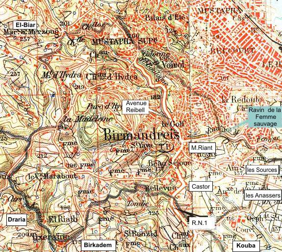 Le territoire communal de Birmandreïs (ou Bir Mourad Raïs)