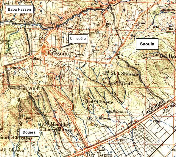 Le territoire communal de CRESCIA ( ou Khraicia)