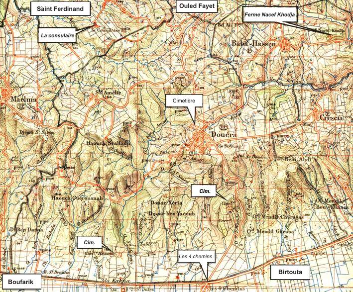 Le territoire communal de Douéra