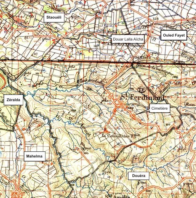 Le territoire communal de SAINT FERDINAND (ou Souidania)