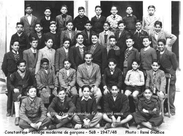 e collège moderne de garçons, classe de 5ème B, 1947-1948