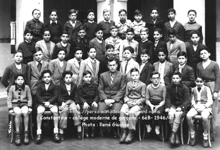 le collège moderne de garçons, classe de 6ème B, 1946-1947
