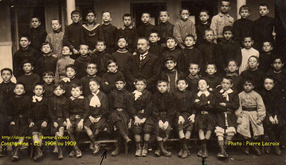 école ???, année 1908 ou 1909 - instituteur : mr.Régnier