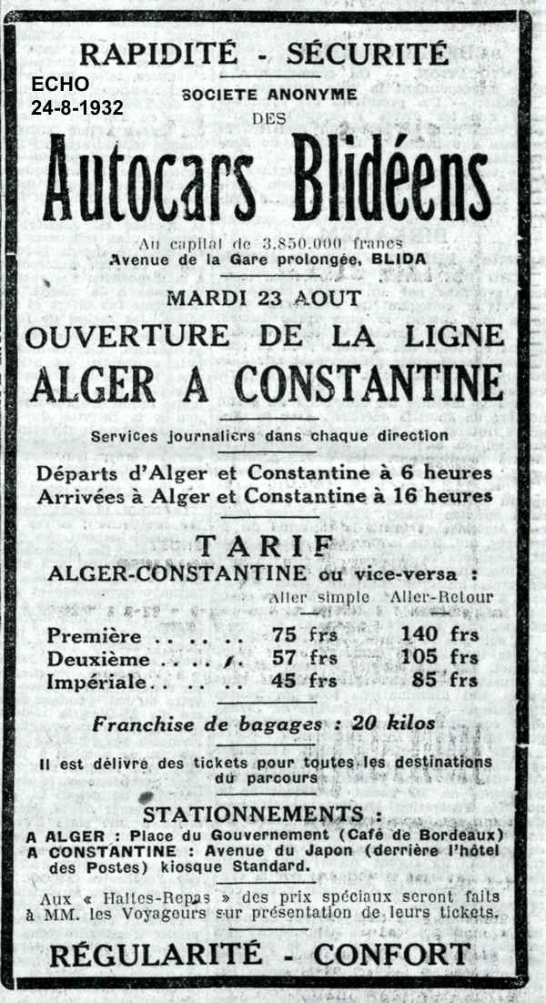 L'inauguration de la ligne Alger Constantine 