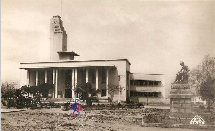 djidjelli, village d'algerie,hotel de ville et monument aux morts