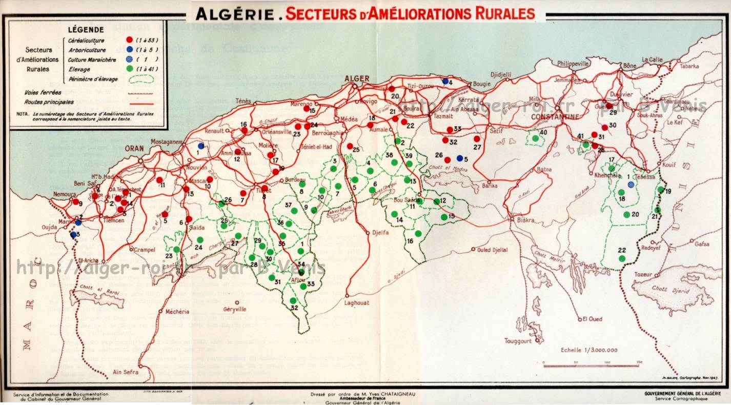 Carte des secteurs d'améliorations rurales