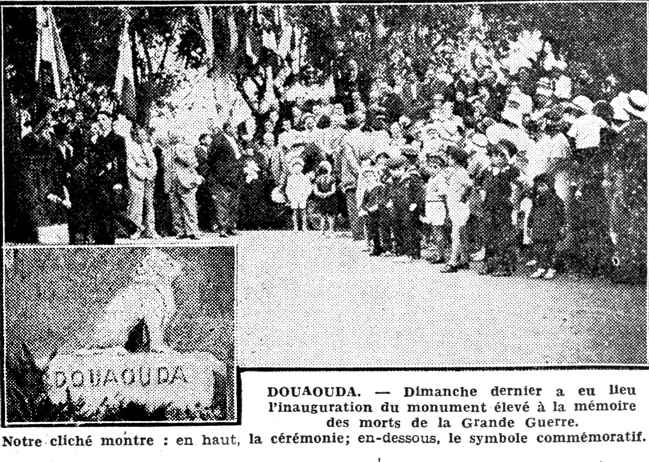 inauguration monument aux morts