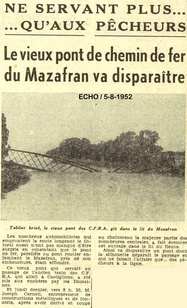 Le veux pont de chemin de fer du Mazafran va disparaître 