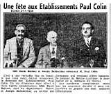 Une fête aux établissements Paul Colin