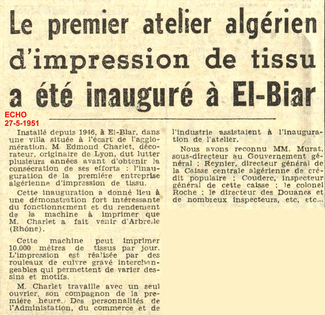 Le premier atelier algérien d'impression de tissu a été inauguré à El-Biar 