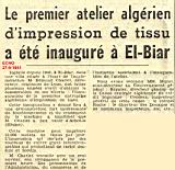 Le premier atelier algérien d'impression de tissu a été inauguré à El-Biar 