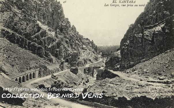 Les gorges d'El Kantara, vue prise au nord