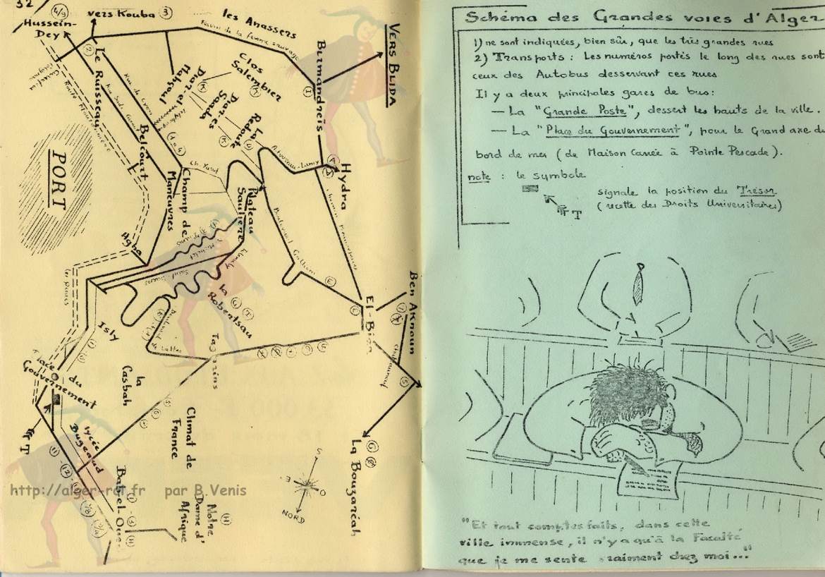 Pages 32-33 : schéma des grandes voies d'Alger