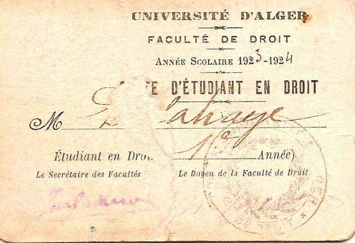 Faculté de droit - 1923/ 1924