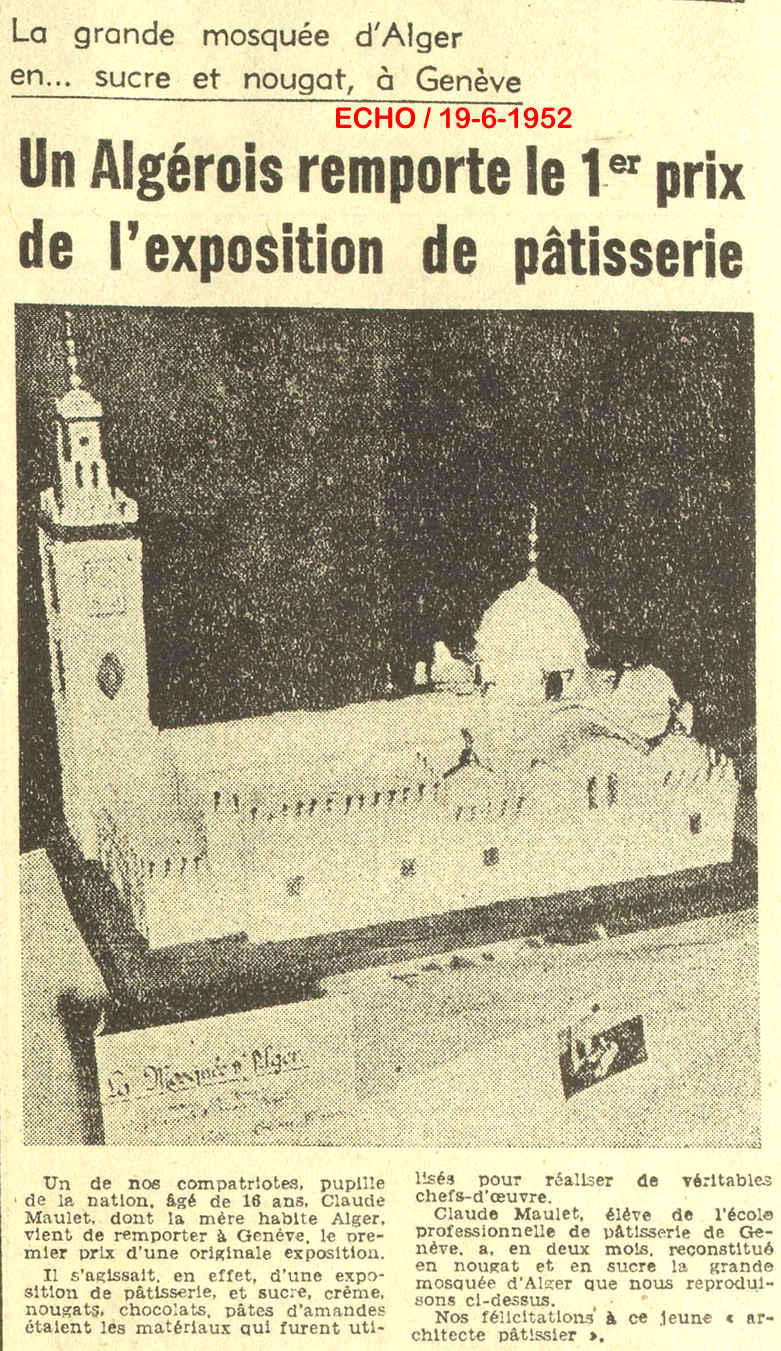 La grande mosquée d'Alger en... sucre et nougat, à Genève