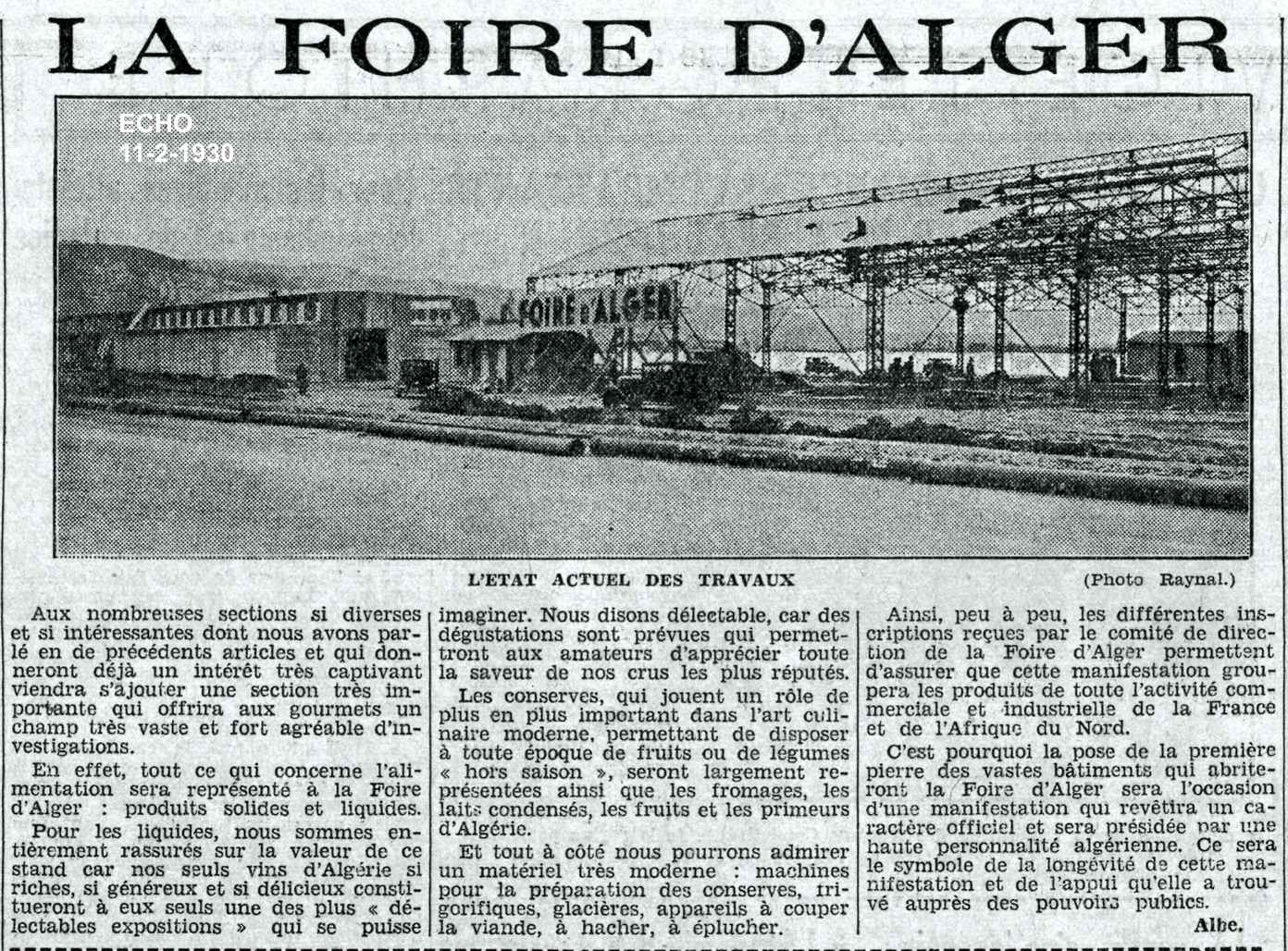 LA FOIRE d'ALGER 