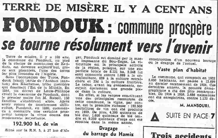 Terre de misère, il y a 100 ans, Fondouk se tourne vers l'avenir.