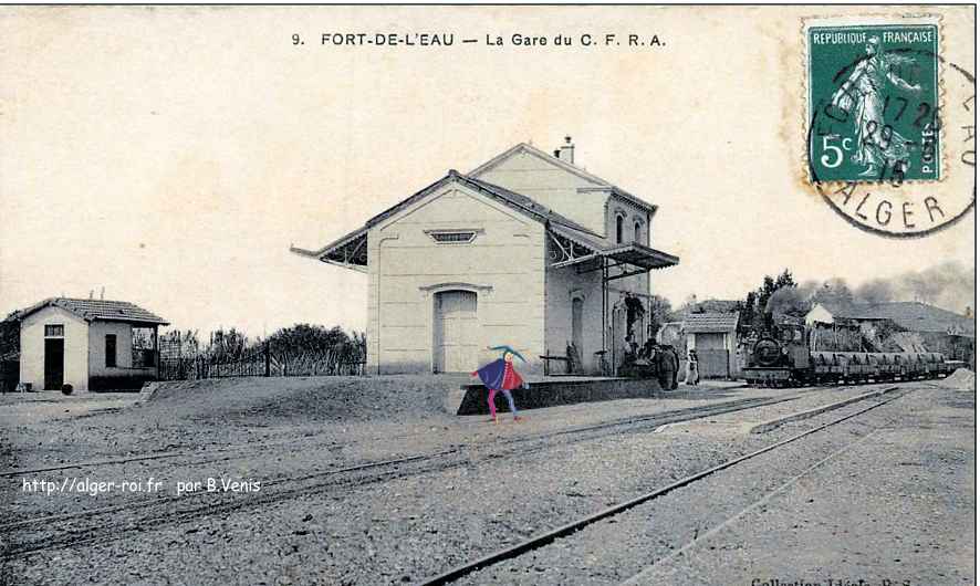 fort de l'eau,capitale de la brochette et de la soubressade,la gare et la locomotive