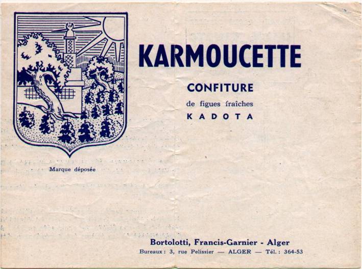 Etiquette de la confiture Karmoucette 