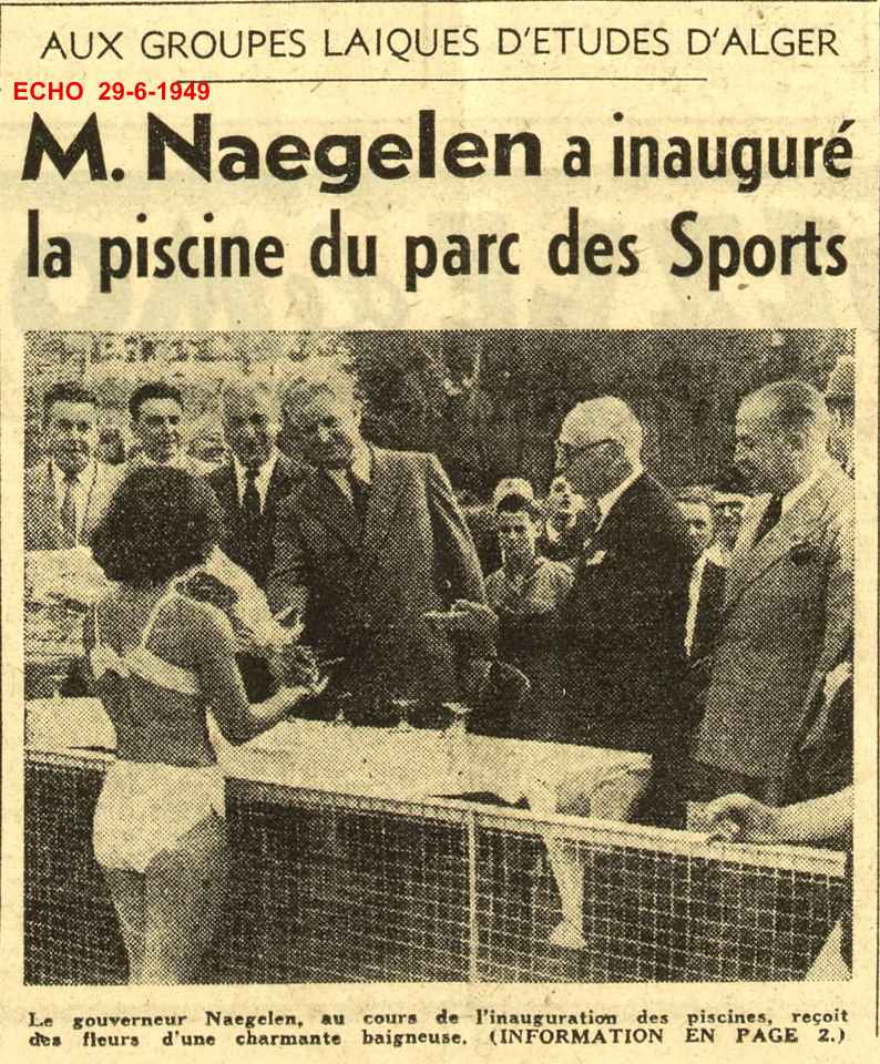 Aujourd'hui au Parc des Sports, le Gouverneur général inaugurera les nouvelles piscines 