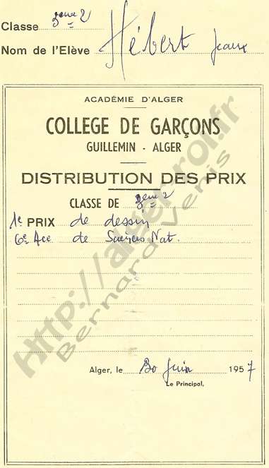 Collège Guillemin : Prix de fin d'année