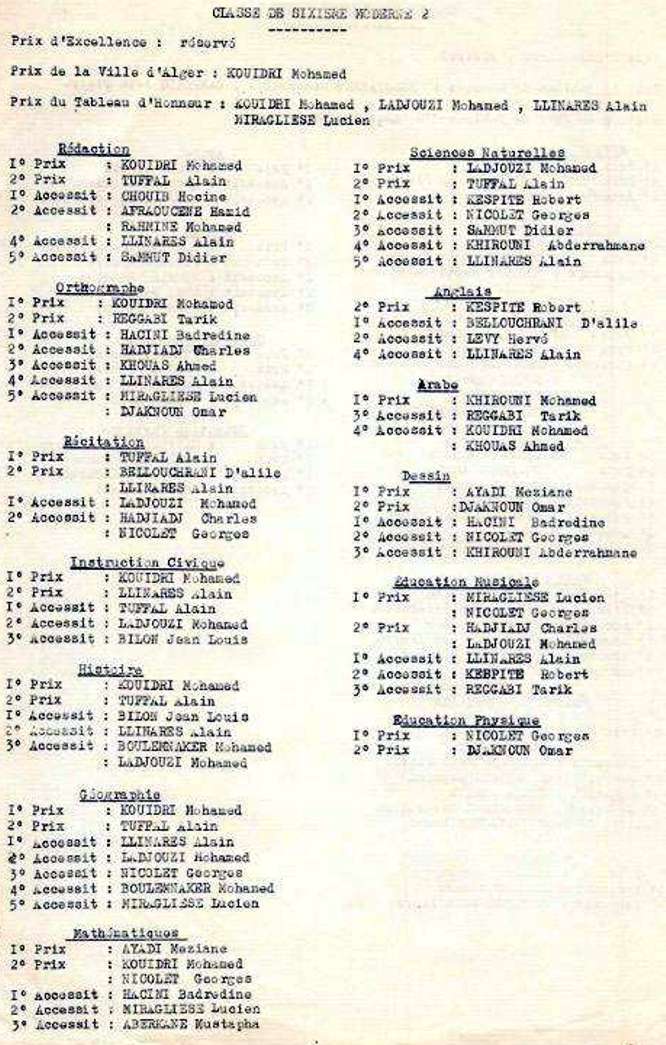 CLASSE de SIXIÈME MODERNE 2