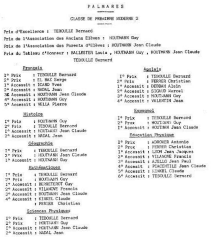 CLASSE de PREMIÈRE MODERNE 2