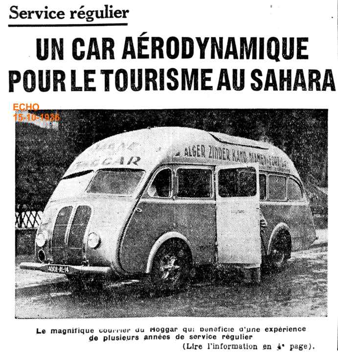 Un car aérodynamique pour le tourisme au Sahara