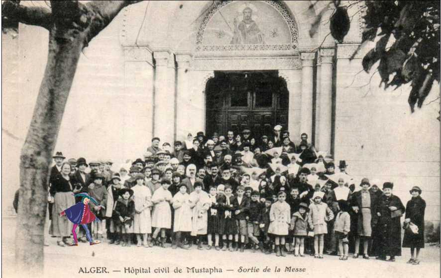 >Alger,hopital civil de mustapha,sortie de la messe