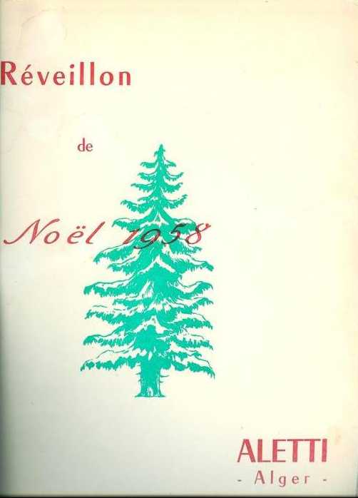 l'hotel Aletti,menu de noel 1958