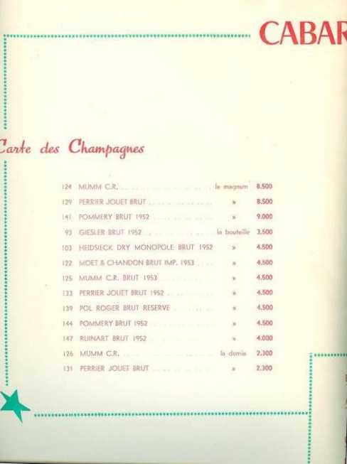 MENU de NOEL 1958