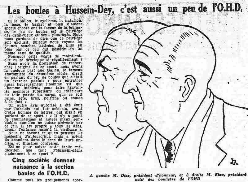 Les boules à Hussein-Dey, c'est un peu l'O.H.D.