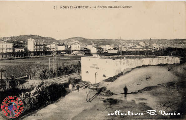 Nouvel-Ambert : le fortin de Charles Quint, carte écrite le 7-8-1930