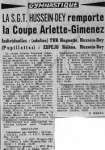 La S.G.T Hussein-Dey coupe Arlette Gimenez au stade des Groupes Laïques 