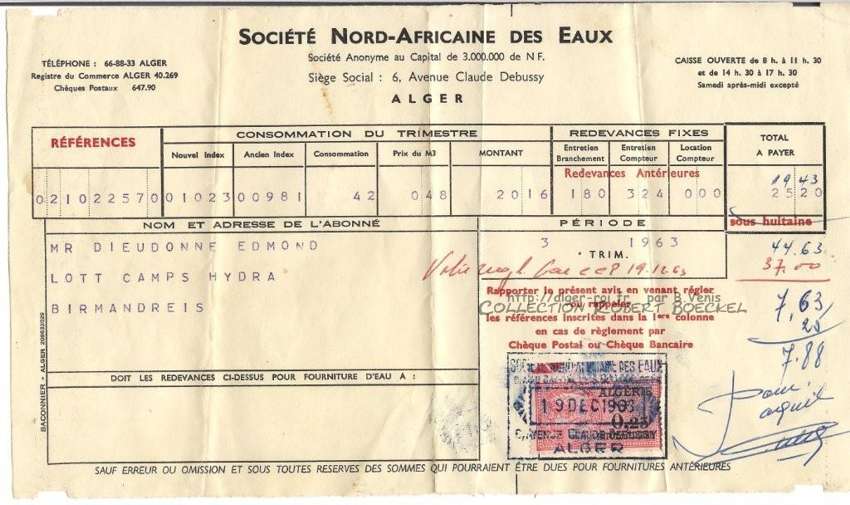 SOCIETE NORD-AFRICAINE des EAUX