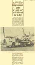 Un impressionnant camion le “ Pacific-car ” a été débarqué hier à Alger 