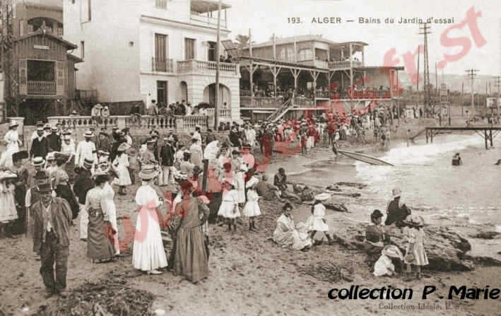 Alger: le jardin d'essai, les bains.