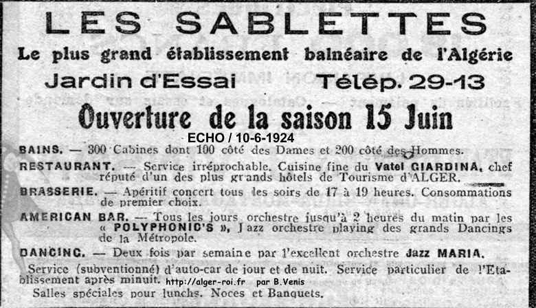 Les Sablettes, le plus grand établissement balnéaire de l'Algérie 