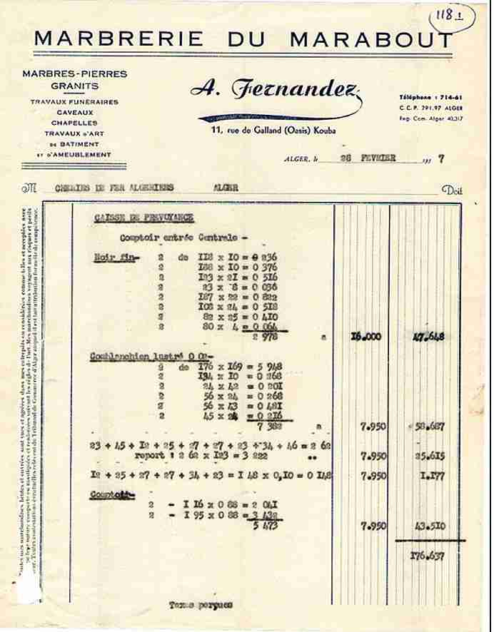 kouba,marbrerie du marabout,fernandez,rue galland