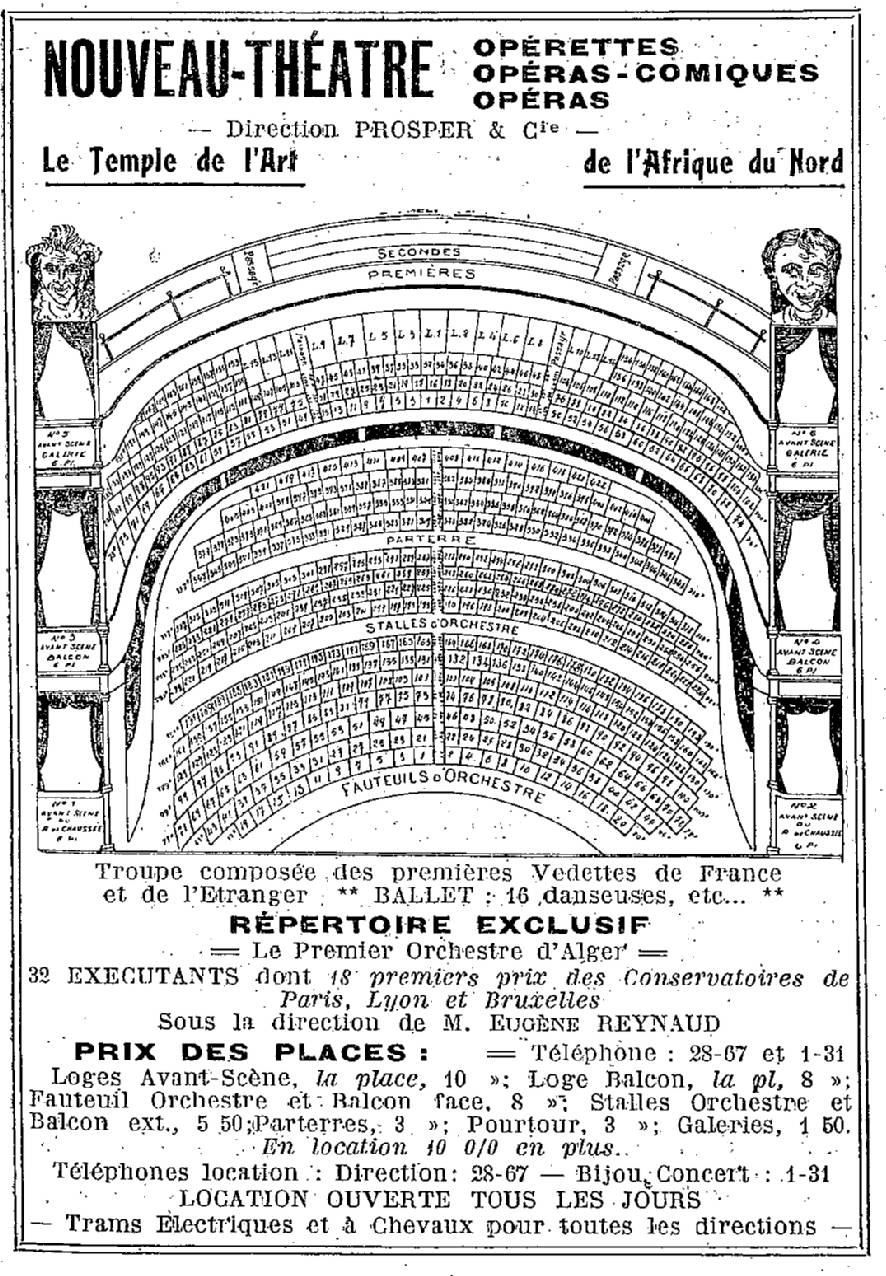 Plan et prix des places du NOUVEAU-THEATRE