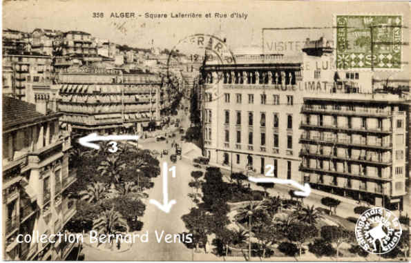 Alger, square Laferrière et rue d'Isly
