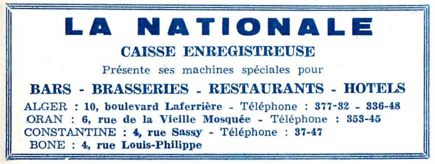 LA NATIONALE - CAISSES ENREGISTREUSES