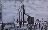 Eglise, monument aux morts et école