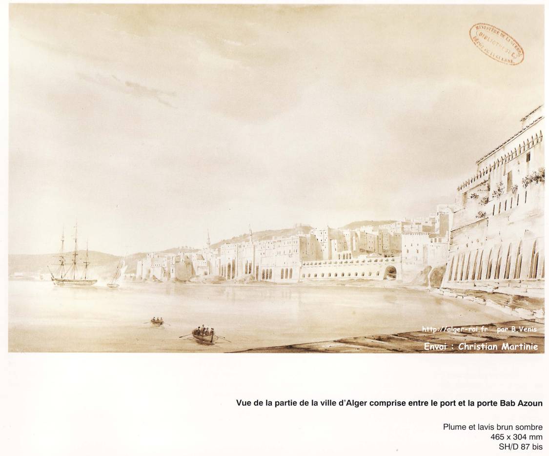 Partie de la ville d'Alger entre port et porte Bab-Azoun*