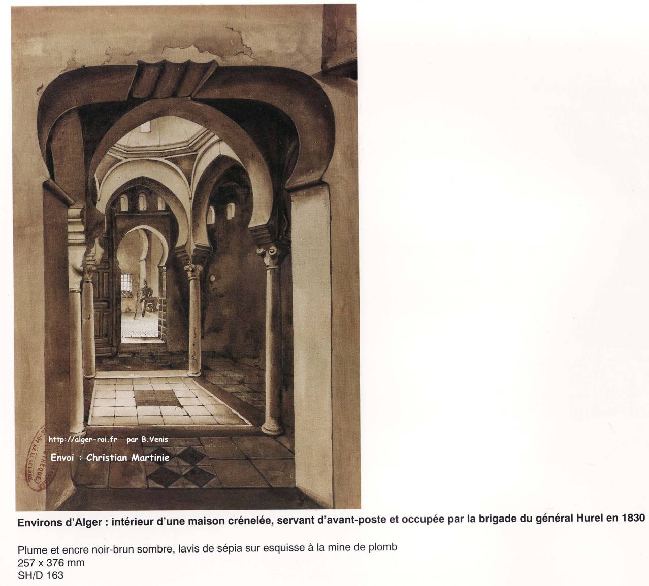 Environs d'Alger : intérieur d'une maison crénelée